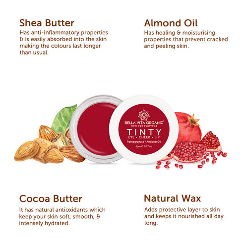 Bella Vita Organic Pomegranate Maroon Tinty Blush 3 in 1